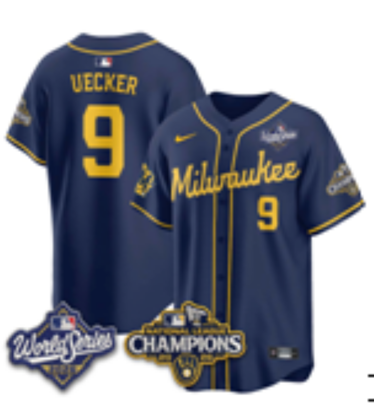 Women Milwaukee Brewers #9 Bauers Blue Nike 2026 World Series jersey 10210104->women mlb jersey->Women Jersey